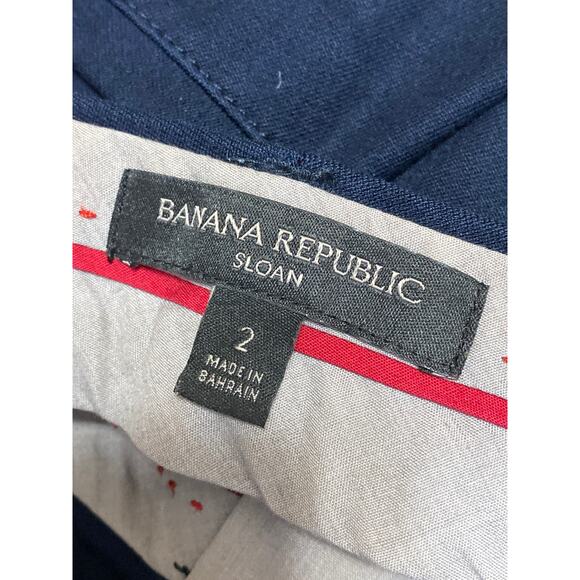 Banana Republic Sloan Women's Blue Mid Rise Skinny Chino Trousers Dress Pants 2 - Picture 3 of 4